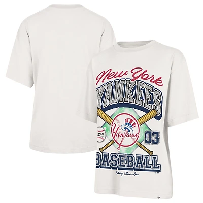 Women's '47 x Stoney Clover Lane Sand New York Yankees Crossover Base Foundation T-Shirt