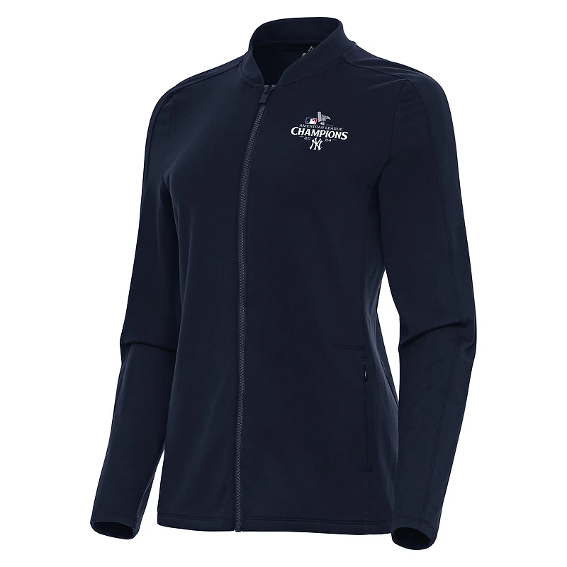 Veste zippée intégrale Antigua Navy New York Yankees, championne de la Ligue américaine 2024, pour femme
