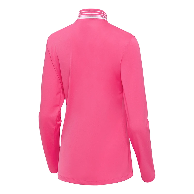 Women's Antigua Pink New York Yankees Spring Training Palmetto Quarter-Zip Top