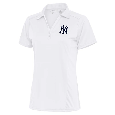 Women's Antigua White New York Yankees Logo Tribute Polo