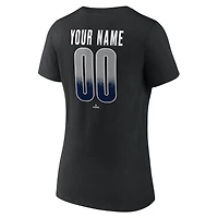 Women's Black New York Yankees Home Field Pop Personalized Name & Number V-Neck T-Shirt