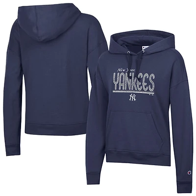 Women's Champion Athletic Navy New York Yankees Vintage Powerblend Hoodie