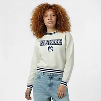 Women's Champion  Cream New York Yankees Reverse Weave Sweatshirt