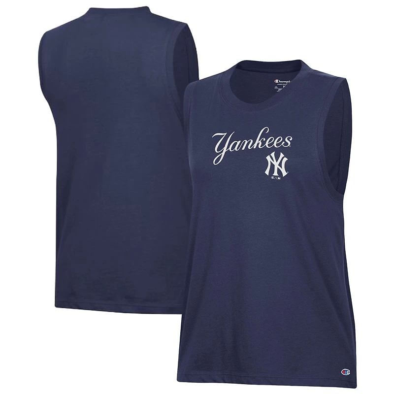 Women's Champion Navy New York Yankees Muscle Tank Top