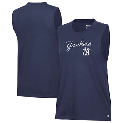 Women's Champion  Navy New York Yankees Muscle Tank Top