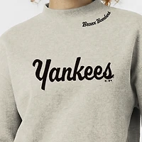 Women's Champion Stone New York Yankees Triumph Tri-Blend Sweatshirt