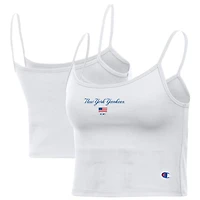 Women's Champion White New York Yankees America Scoop Tank Top