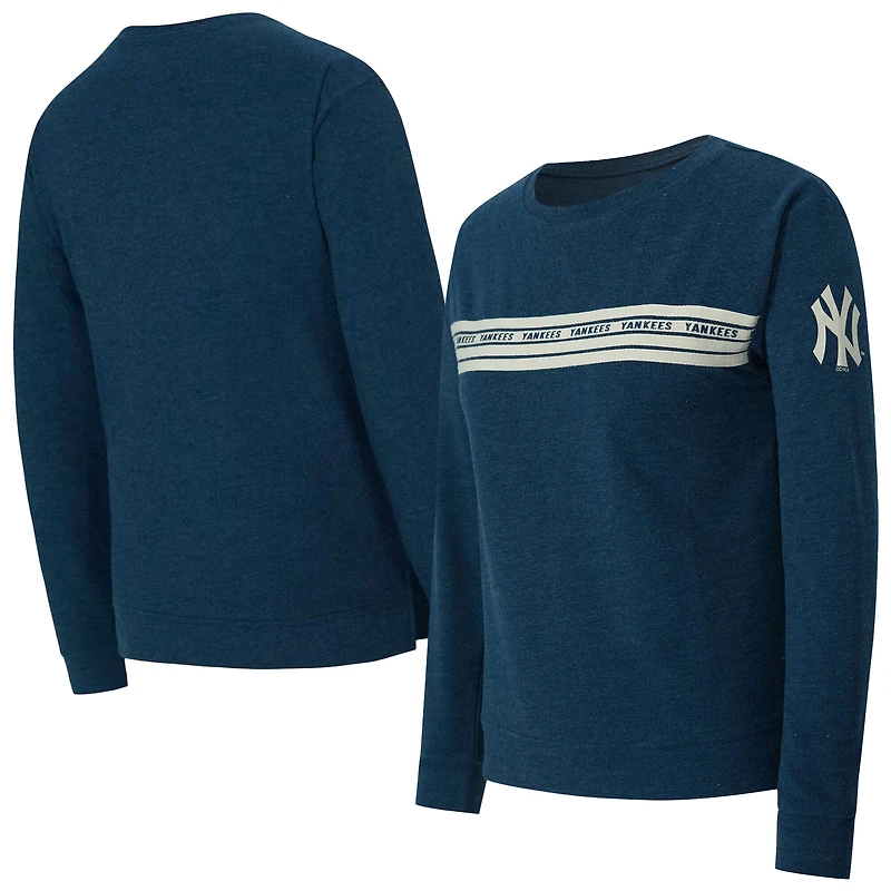 Women's Concepts Sport Navy New York Yankees Birch French Terry Long Sleeve T-Shirt