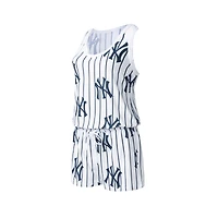 Concepts Sport - Combi-short en tricot à fines rayures pour femmes des Yankees de New York Blanc