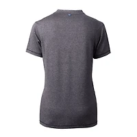 Women's Cutter & Buck Heather Charcoal New York Yankees DryTec Forge Stretch V-Neck Blade Top