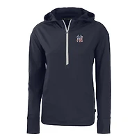 Women's Cutter & Buck  Navy New York Yankees Daybreak Eco Recycled Half-Zip Hoodie