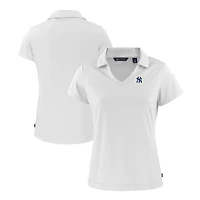 Women's Cutter & Buck  White New York Yankees Daybreak Eco Recycled V-Neck Polo