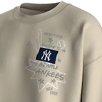 Women's Fanatics  Beige New York Yankees Graffiti Fleece Sweatshirt