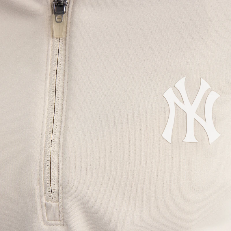 Pull à demi-zip oversize gris New York Yankees de Fanatics pour femme