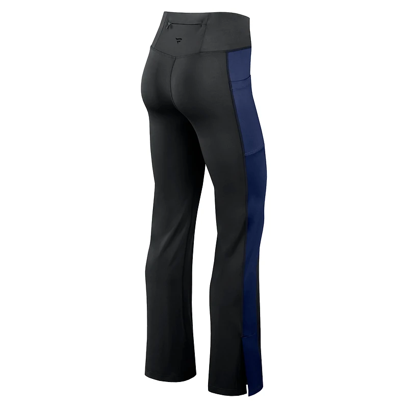Women's Fanatics Black New York Yankees Studio Fitted Flared Leggings