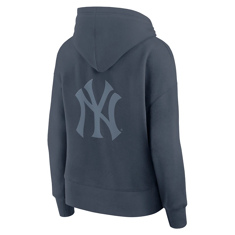 Women's Fanatics Blue New York Yankees Elements Future Ground Subtle Tonal Pullover Hoodie