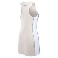 Women's Fanatics Cream New York Yankees Studio Boost Athletic Half-Zip Dress