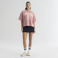 Women's Fanatics Faded Rose New York Yankees Iconic Boxy T-Shirt