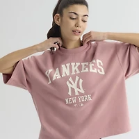 Women's Fanatics Faded Rose New York Yankees Iconic Boxy T-Shirt