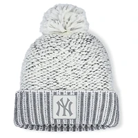 Pull à revers et pompon Fanatics Heather Grey New York Yankees pour femme