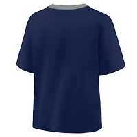 Women's Fanatics Navy/Graphite New York Yankees Oversized Race To Win V-Neck T-Shirt