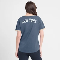 Women's Fanatics Navy New York Yankees Binge Worthy Stadium Slub V-Neck T-Shirt