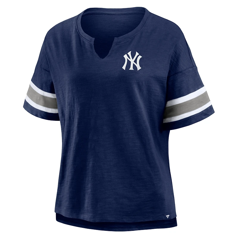 Women's Fanatics Navy New York Yankees Curl Route T-Shirt