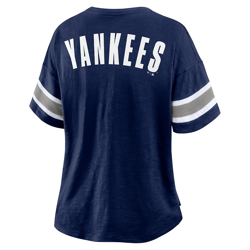 Women's Fanatics Navy New York Yankees Curl Route T-Shirt