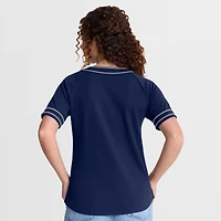 Women's Fanatics Navy New York Yankees Diva Race Ahead Raglan V-Neck T-Shirt