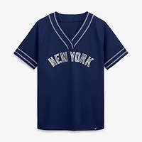 T-shirt raglan à col en V Fanatics Navy New York Yankees Diva Race Ahead pour femme