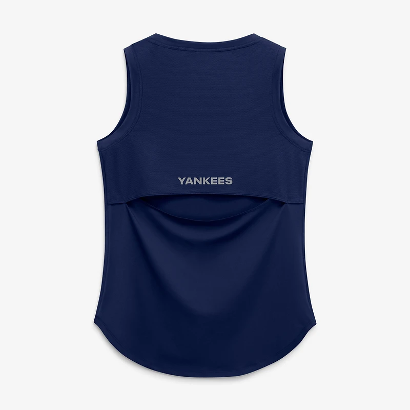 Women's Fanatics Navy New York Yankees Draped Mesh Back Performance Tank Top