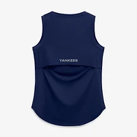 Women's Fanatics  Navy New York Yankees Draped Mesh Back Performance Tank Top