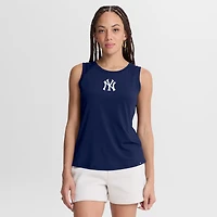 Women's Fanatics  Navy New York Yankees Draped Mesh Back Performance Tank Top