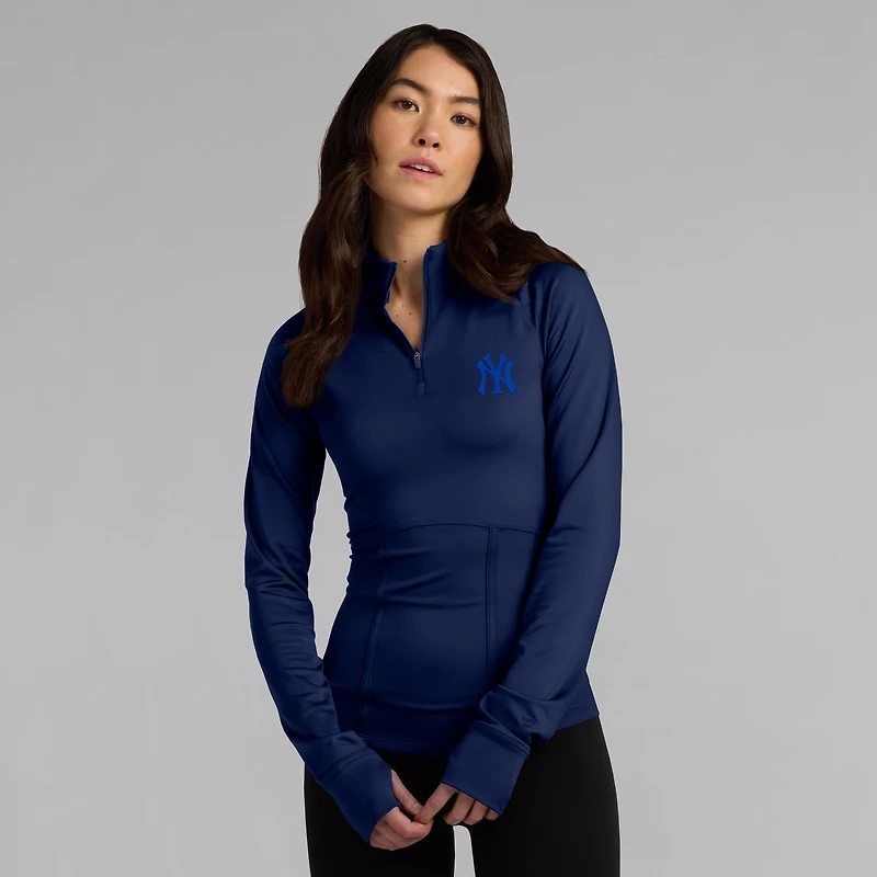 Haut à glissière quart de tour trois couches Raglan New York Yankees Elements pour femme la collection Fanatics Navy