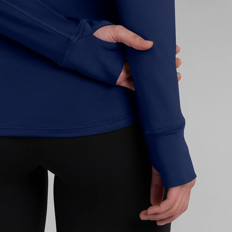 Haut à glissière quart de tour trois couches Raglan New York Yankees Elements pour femme la collection Fanatics Navy