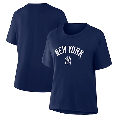 T-shirt Fanatics bleu marine pour femmes, collection Lockup Legacy des Yankees de New York