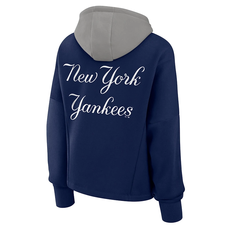 Sweat à capuche surdimensionné pour femmes Fanatics Navy New York Yankees Legacy Favorite Spectator