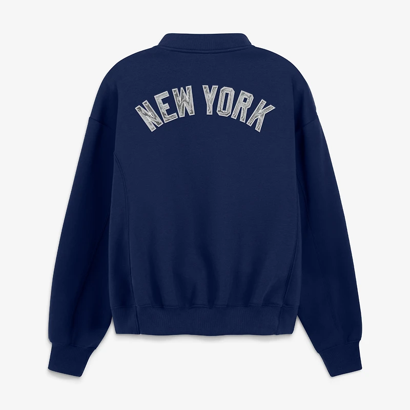 Veste zippée surdimensionnée Rage Against bleu marine des Yankees de New York Fanatics pour femmes