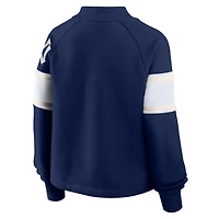 Sweat-shirt surdimensionné à manches raglan bleu marine des Yankees de New York pour femme