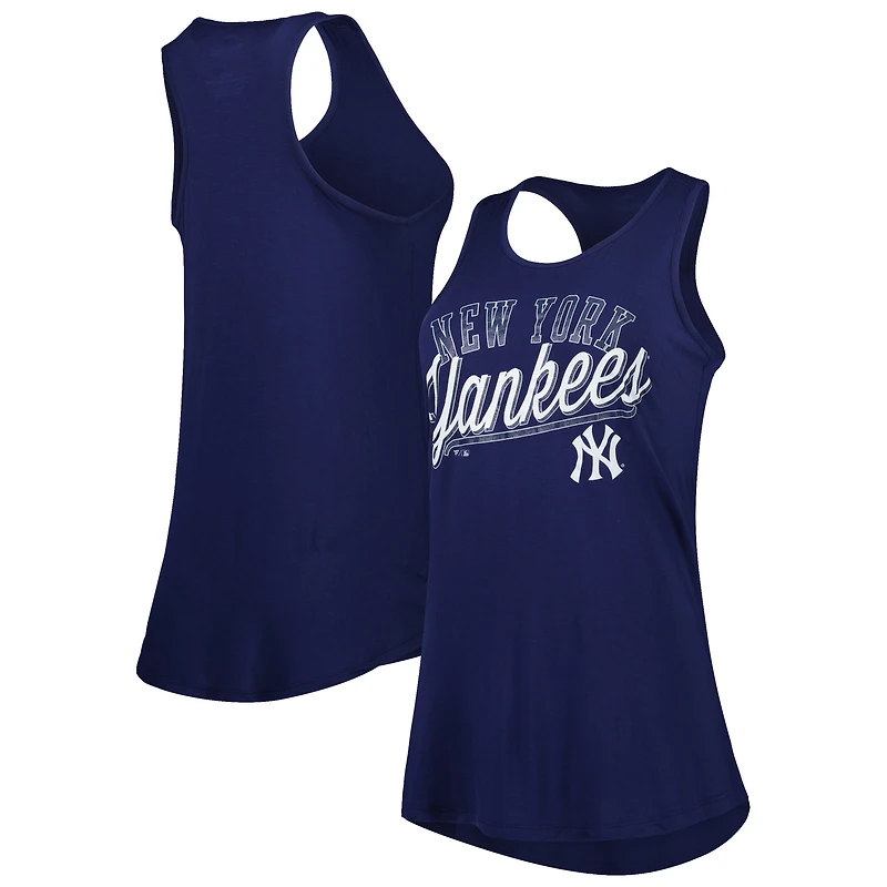 Women's Fanatics Navy New York Yankees Simplicity Swing Racerback Scoop Neck Tank Top