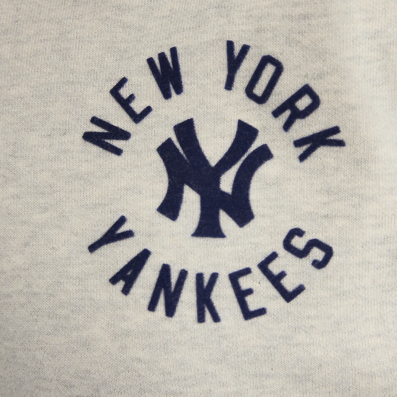 Women's Fanatics Oatmeal Heather New York Yankees Iconic Terry Quarter-Zip Sweatshirt