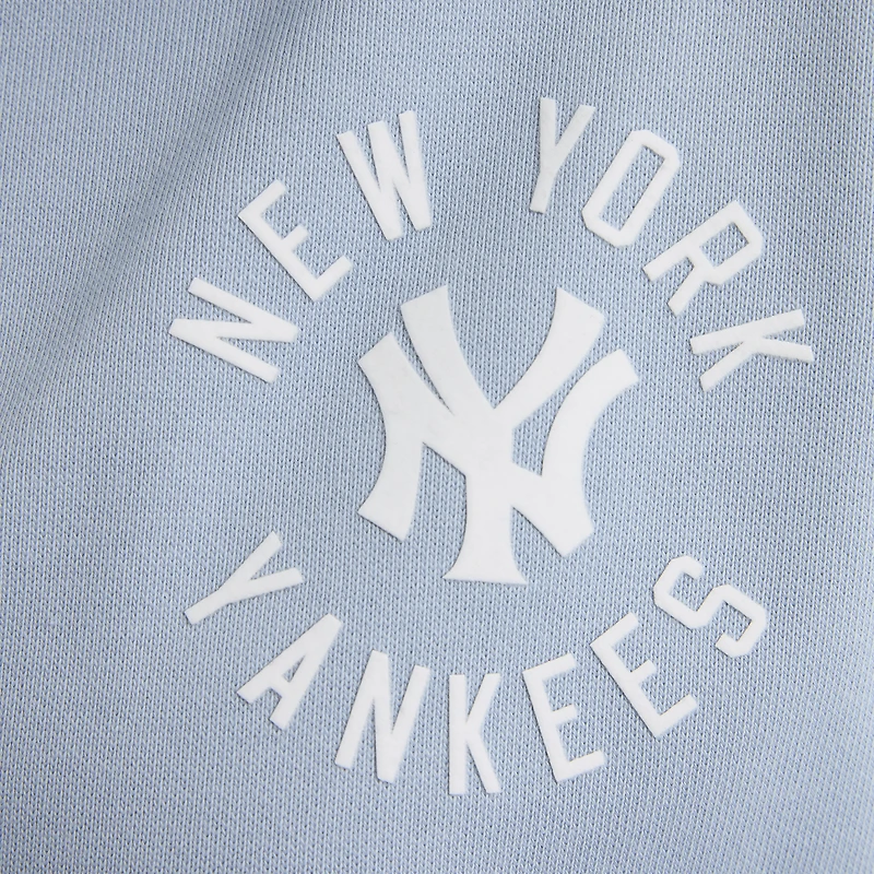 Women's Fanatics Sky Blue New York Yankees Iconic Short Sleeve Polo Sweatshirt