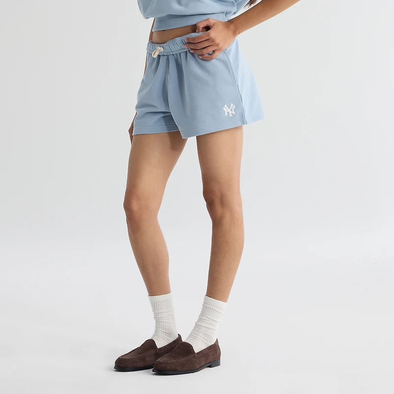 Women's Fanatics Sky Blue New York Yankees Iconic Terry Track Shorts