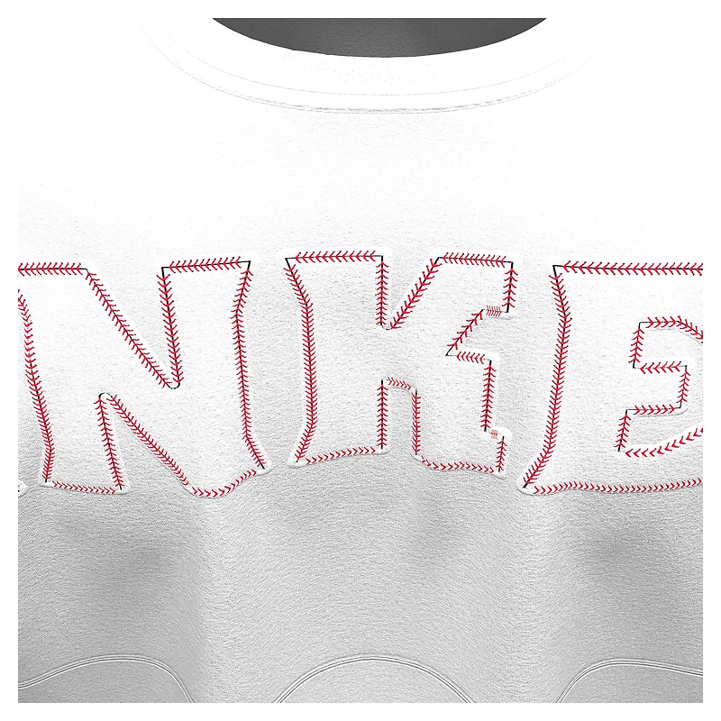 T-shirt à manches longues Fanatics blanc New York Yankees pour femmes, avec broderie Spirit Jersey