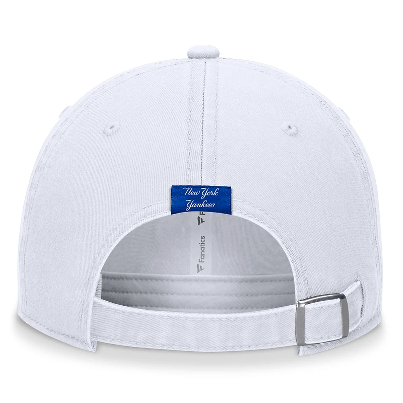 Casquette ajustable ton sur ton Homer Fanatics pour femmes, blanche, New York Yankees