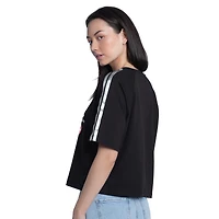T-shirt raglan court G-III 4Her pour femme par Carl Banks, noir, New York Yankees Classic Play