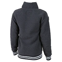 Women's G-III 4Her by Carl Banks Gray New York Yankees Play Action Sherpa Fleece Quarter-Zip Jacket