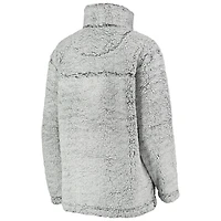 Women's G-III 4Her by Carl Banks Gray New York Yankees Sherpa Quarter-Zip Pullover Jacket