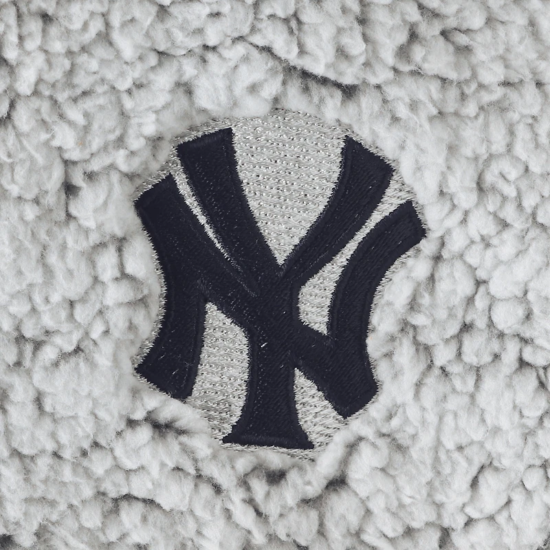 Women's G-III 4Her by Carl Banks Gray New York Yankees Sherpa Quarter-Zip Pullover Jacket