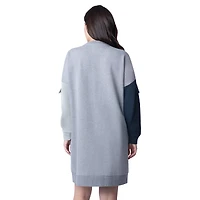Robe-basket à manches longues G-III 4Her par Carl Banks pour femme, gris chiné, motif New York Yankees Free Ball
